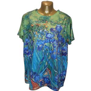 NEW Van Gogh Woman's Medium T-Shirt Round Neck Short Sleeves Green Blue Orange